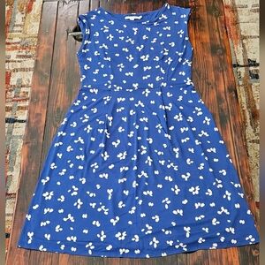Boden Women's Blue & White Floral Jersey Dress - Sz US10R